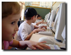 students on computers