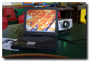 laptop and projector